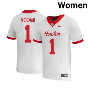 Conner Weigman #1 White Houston Cougars High School Football Jersey | Women's Premium Team Edition 27369451