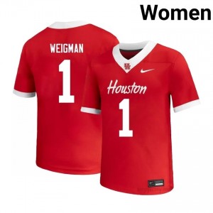 Cougars Conner Weigman #1 Red Women's College Football Jersey | Premium Stitched Edition 53578984