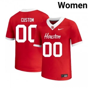 Cougars Custom #00 Red Women's Player Football Jersey | Premium Stitched Edition 32825134