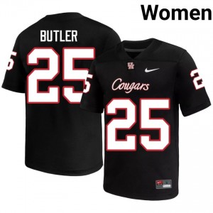 #25 DJ Butler UH Cougars Black Women's Player Football Jersey | Fan Exclusive Edition 27394868