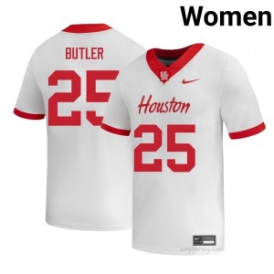 DJ Butler #25 White Houston Cougars College Football Jersey | Women's Premium Team Edition 80090651