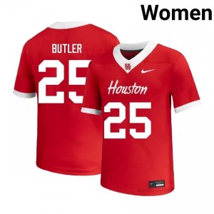 Cougars DJ Butler #25 Red Women's Player Football Jersey | Premium Stitched Edition 96089186