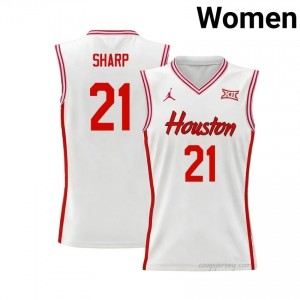 Emanuel Sharp #21 UH Cougars White Women's Basketball Jersey | NCAA Licensed Official Wear 57797706