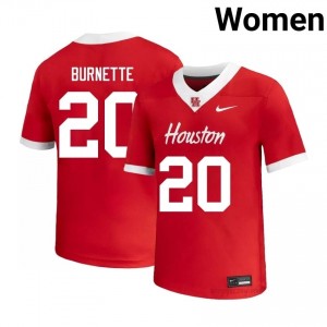 Cougars J'Marion Burnette #20 Red Women's College Football Jersey | Premium Stitched Edition 94004225