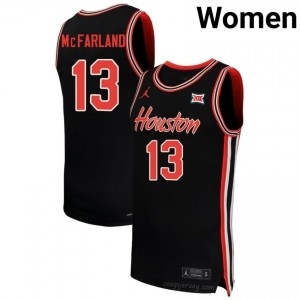 Houston Cougars Jacob McFarland #13 Black Women's Basketball Jersey | NCAA Premium Quality Edition 62534520