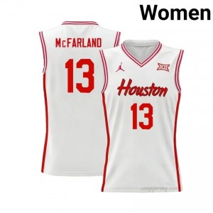 Jacob McFarland #13 UH Cougars White Women's Basketball Jersey | NCAA Licensed Official Wear 96165038