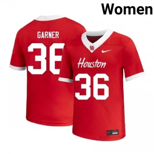 Cougars Jalen Garner #36 Red Women's University Football Jersey | Premium Stitched Edition 38126592