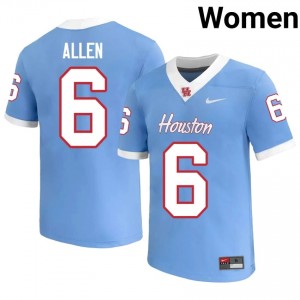 Jordan Allen #6 Blue Houston Cougars College Football Jersey | Women's Premium Team Edition 94228535