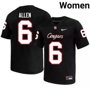 #6 Jordan Allen UH Cougars Black Women's NCAA Football Jersey | Fan Exclusive Edition 25766341