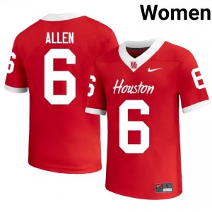 #6 Jordan Allen UH Cougars Red Women's High School Football Jersey | Fan Exclusive Edition 90602308