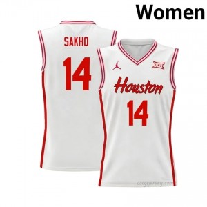 Kalifa Sakho #14 UH Cougars White Women's Basketball Jersey | NCAA Licensed Official Wear 64533728