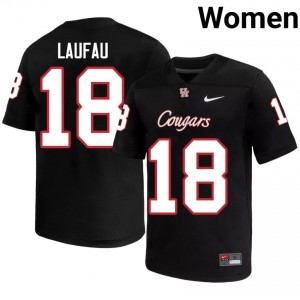 #18 Khalil Laufau UH Cougars Black Women's University Football Jersey | Fan Exclusive Edition 97556538