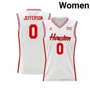 Kordel Jefferson #0 UH Cougars White Women's Basketball Jersey | NCAA Licensed Official Wear 29493274