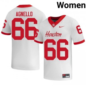 Houston Coogs McKenzie Agnello #66 White Women's University Football Jersey | Premium Stitched Edition 79726334