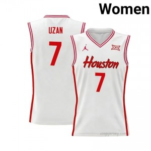 Milos Uzan #7 UH Cougars White Women's Basketball Jersey | NCAA Licensed Official Wear 15263805