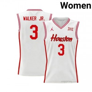 Ramon Walker Jr. #3 UH Cougars White Women's Basketball Jersey | NCAA Licensed Official Wear 72022229