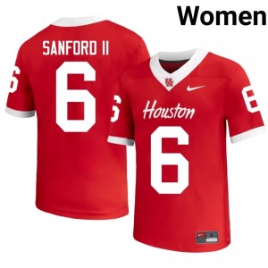 #6 Re'Shaun Sanford II UH Cougars Red Women's College Football Jersey | Fan Exclusive Edition 88131019
