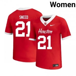 Cougars Stacy Sneed #21 Red Women's NCAA Football Jersey | Premium Stitched Edition 92048096