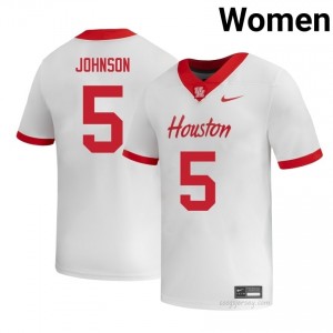 Stephon Johnson #5 White Houston Cougars College Football Jersey | Women's Premium Team Edition 68432521
