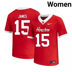Cougars Will James #15 Red Women's High School Football Jersey | Premium Stitched Edition 95098930