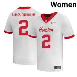 Zeon Chriss-Gremillion #2 White Houston Cougars Player Football Jersey | Women's Premium Team Edition 20208726