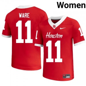 #11 Andre Ware UH Cougars Red Women's University Football Jersey | Fan Exclusive Edition 90600007
