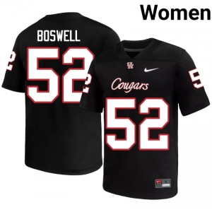 #52 Anthony Boswell UH Cougars Black Women's NCAA Football Jersey | Fan Exclusive Edition 70808728