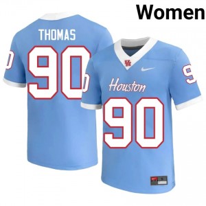 De'Marion Thomas #90 Blue Houston Cougars NCAA Football Jersey | Women's Premium Team Edition 39627643