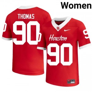 #90 De'Marion Thomas UH Cougars Red Women's University Football Jersey | Fan Exclusive Edition 17085868