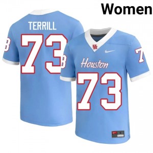 Drew Terrill #73 Blue Houston Cougars University Football Jersey | Women's Premium Team Edition 62646116