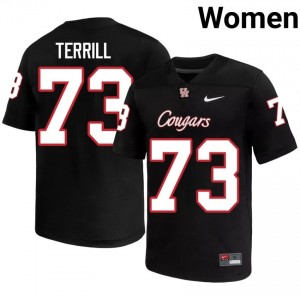 #73 Drew Terrill UH Cougars Black Women's College Football Jersey | Fan Exclusive Edition 51943317