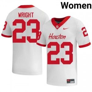 Houston Coogs Elmo Wright #23 White Women's High School Football Jersey | Premium Stitched Edition 18805216