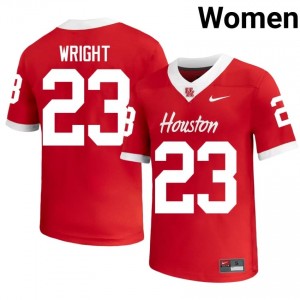 #23 Elmo Wright UH Cougars Red Women's Player Football Jersey | Fan Exclusive Edition 46872515