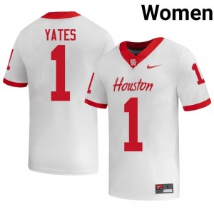 Houston Coogs Jaden Yates #1 White Women's College Football Jersey | Premium Stitched Edition 66538541