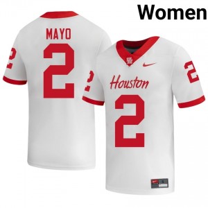 Houston Coogs Jalen Mayo #2 White Women's Player Football Jersey | Premium Stitched Edition 84470355