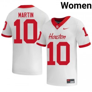 Houston Coogs Jaquise Martin #10 White Women's High School Football Jersey | Premium Stitched Edition 41065865
