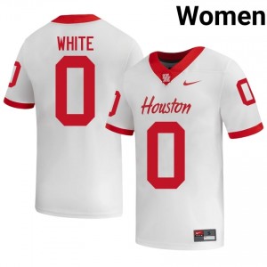 Houston Coogs Javion White #0 White Women's High School Football Jersey | Premium Stitched Edition 68135533