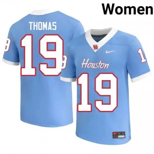 Kaleb Thomas #19 Blue Houston Cougars NCAA Football Jersey | Women's Premium Team Edition 37830025