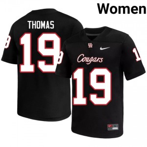 #19 Kaleb Thomas UH Cougars Black Women's Player Football Jersey | Fan Exclusive Edition 31187697