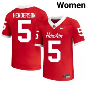 #5 Keisean Henderson UH Cougars Red Women's Player Football Jersey | Fan Exclusive Edition 53610374