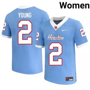 Koby Young #2 Blue Houston Cougars College Football Jersey | Women's Premium Team Edition 71658646