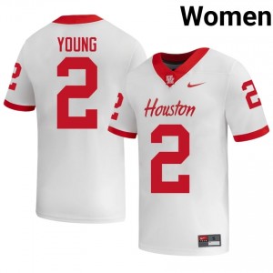 Houston Coogs Koby Young #2 White Women's University Football Jersey | Premium Stitched Edition 10794820