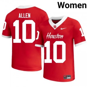 #10 Kyle Allen UH Cougars Red Women's Player Football Jersey | Fan Exclusive Edition 61843818