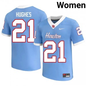 Makhi Hughes #21 Blue Houston Cougars High School Football Jersey | Women's Premium Team Edition 25725948
