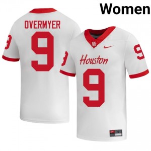 Houston Coogs Patrick Overmyer #9 White Women's University Football Jersey | Premium Stitched Edition 45473124