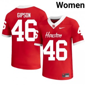 #46 Paul Gipson UH Cougars Red Women's NCAA Football Jersey | Fan Exclusive Edition 33088417