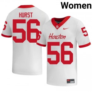 Houston Coogs Shadre Hurst #56 White Women's NCAA Football Jersey | Premium Stitched Edition 56610375