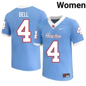 Tank Dell #4 Blue Houston Cougars Player Football Jersey | Women's Premium Team Edition 14942107