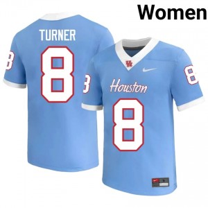 Tyson Turner #8 Blue Houston Cougars High School Football Jersey | Women's Premium Team Edition 75833878