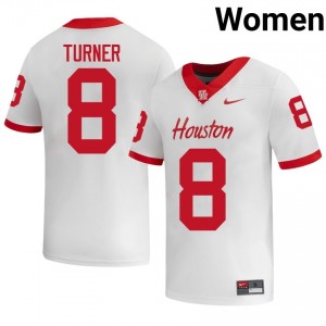 Houston Coogs Tyson Turner #8 White Women's Player Football Jersey | Premium Stitched Edition 19105461